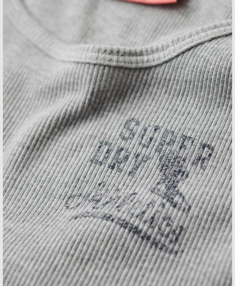 athletic essentials geribbelde vesttop in grijs gemêleerd