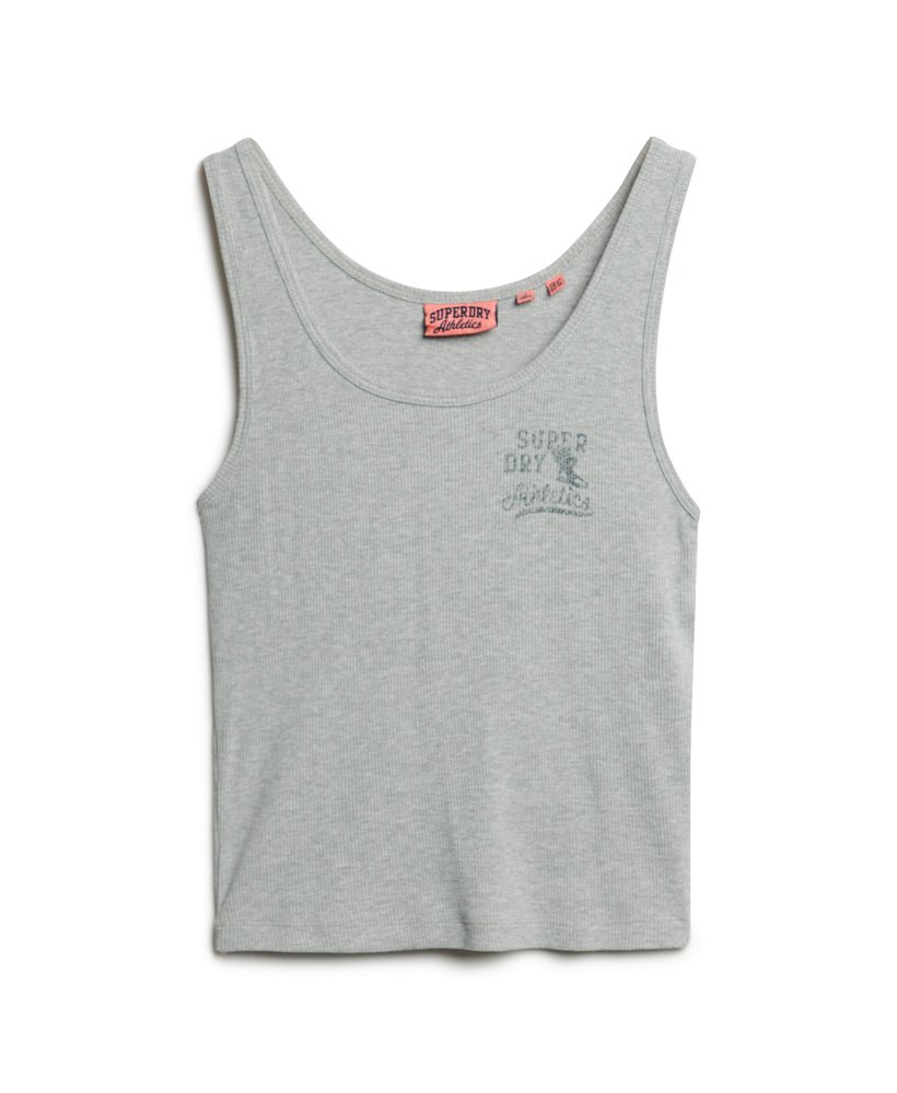 athletic essentials geribbelde vesttop in grijs gemêleerd