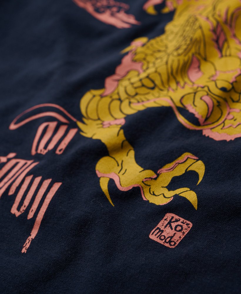 superdry x komodo kailash dragon slim vest top in nautical navy