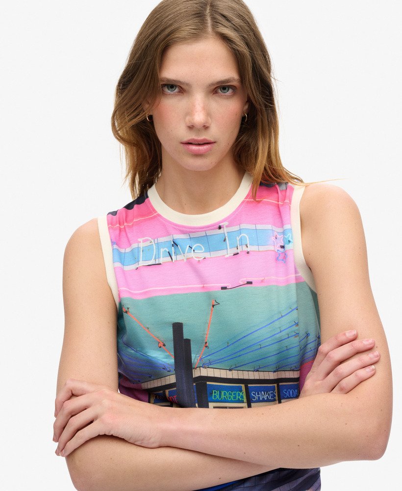 sub print vest top in drive in aop