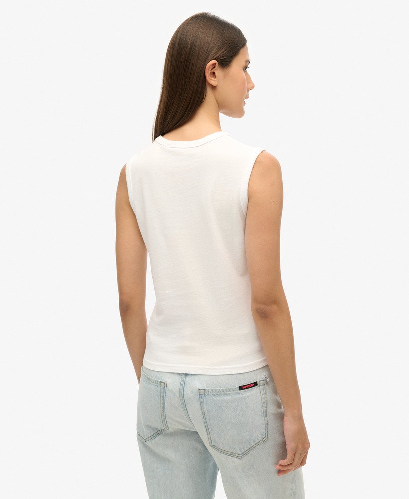 superdry x komodo globe trotter vest top in optic