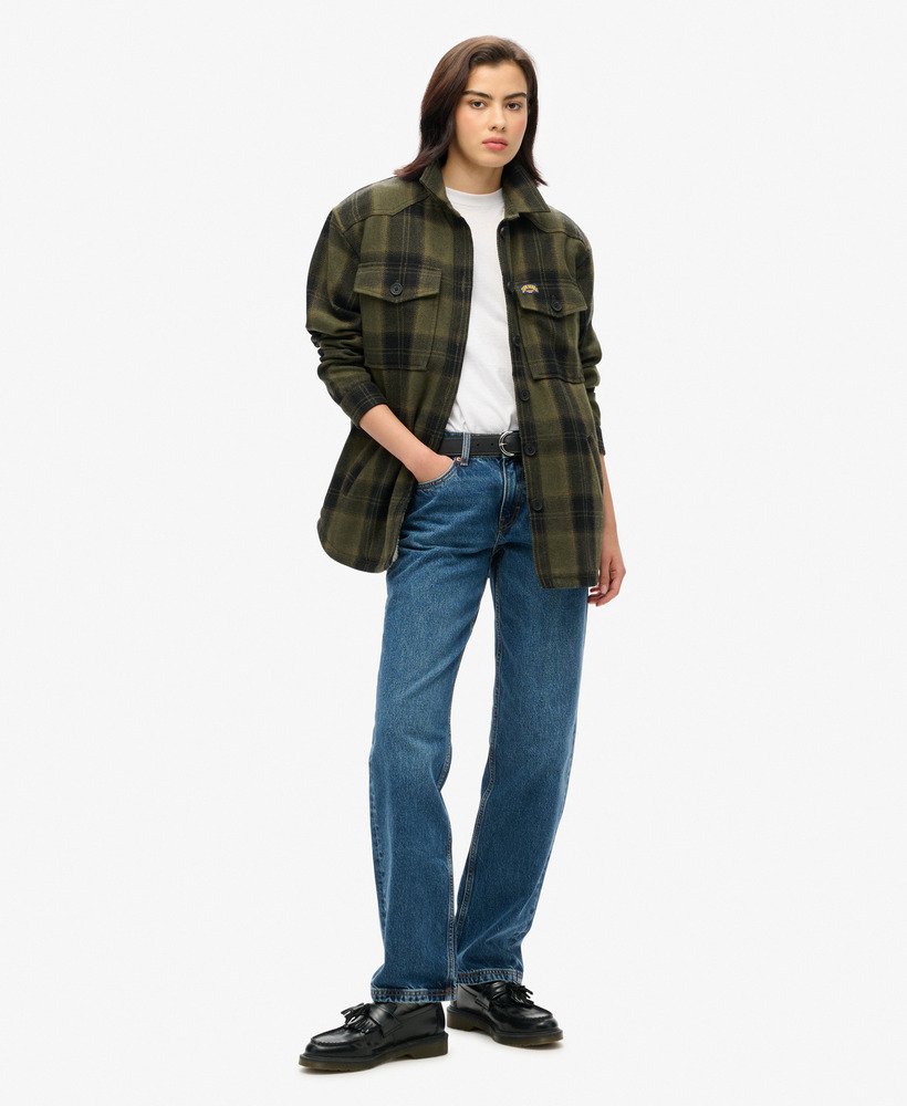 borg check overshirt in roderick check olive