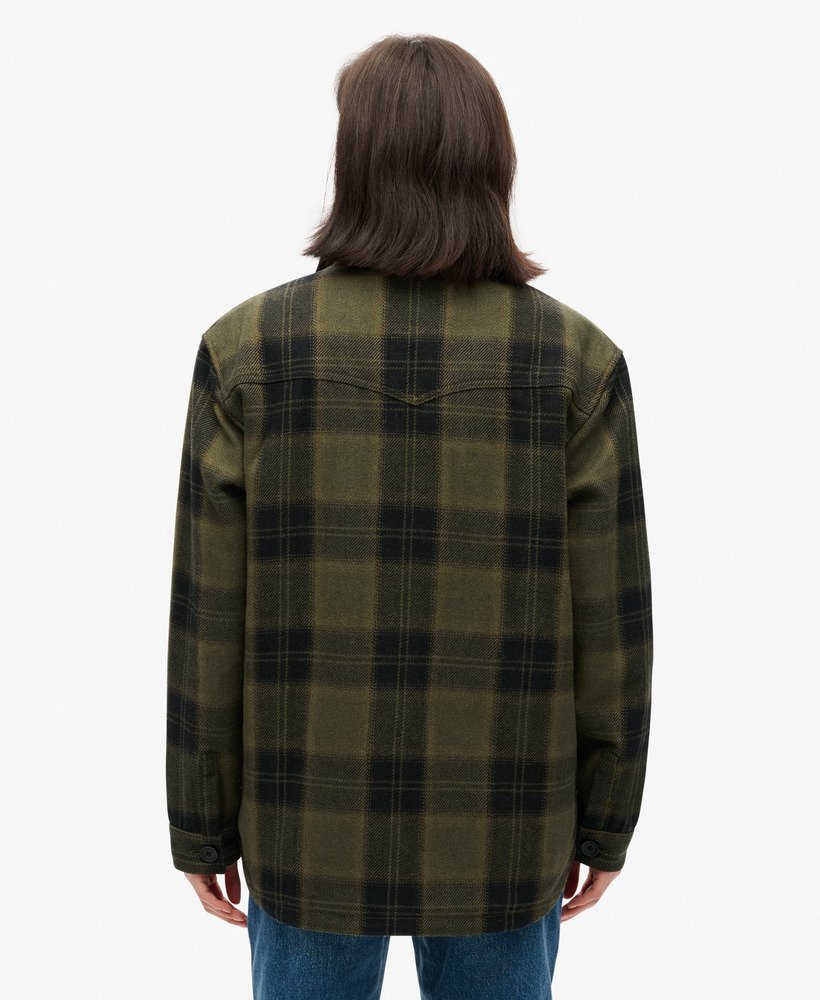 borg check overshirt in roderick check olive