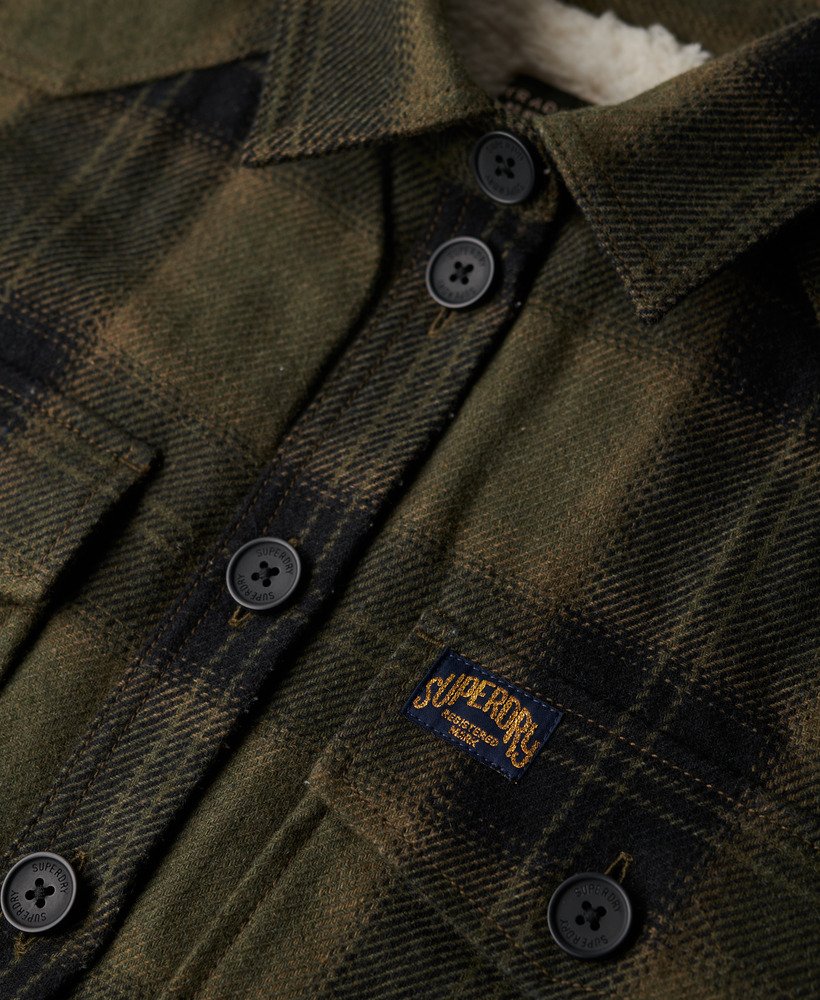 borg check overshirt in roderick check olive