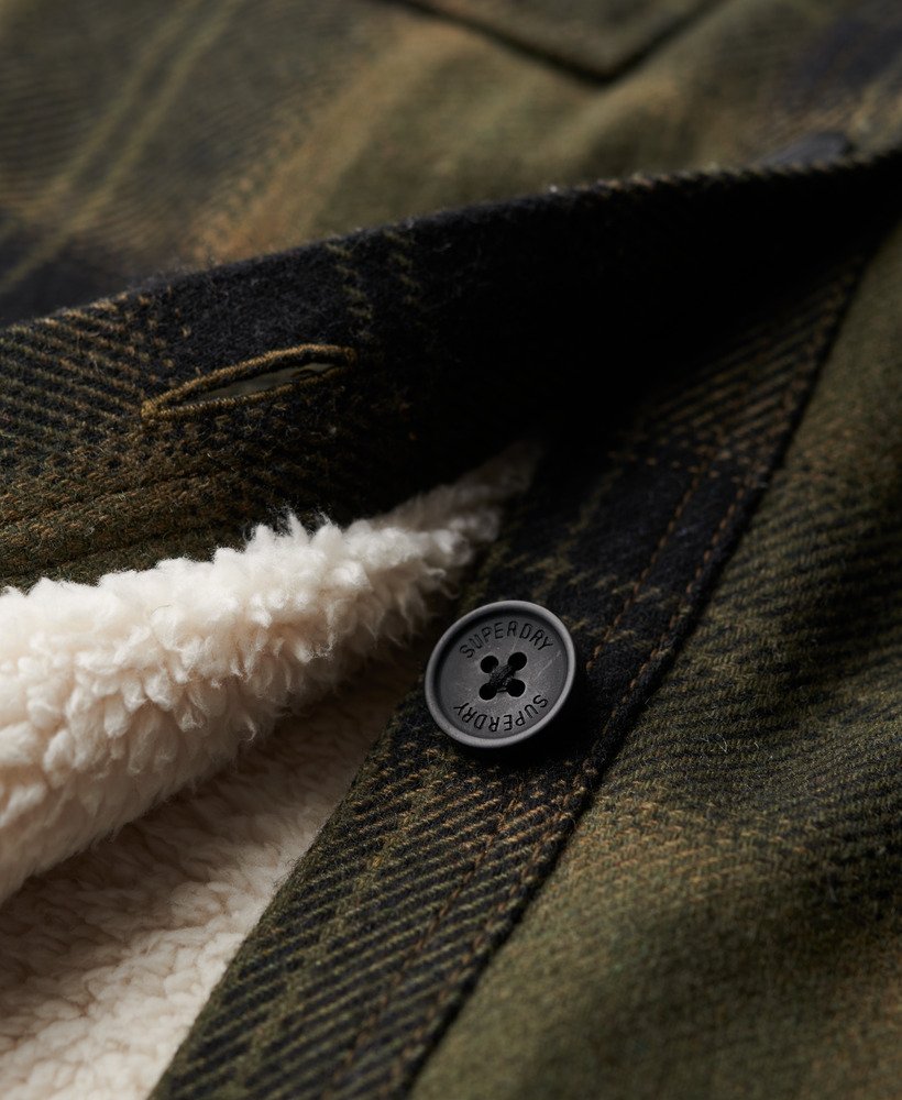borg check overshirt in roderick check olive