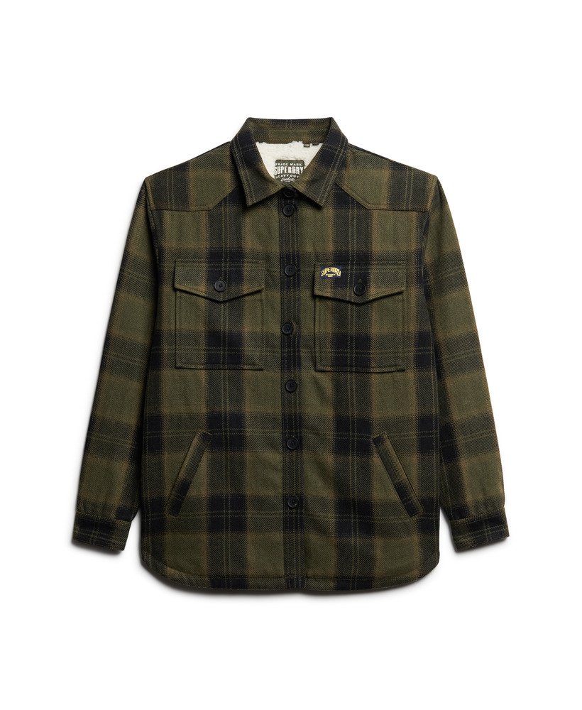 borg check overshirt in roderick check olive
