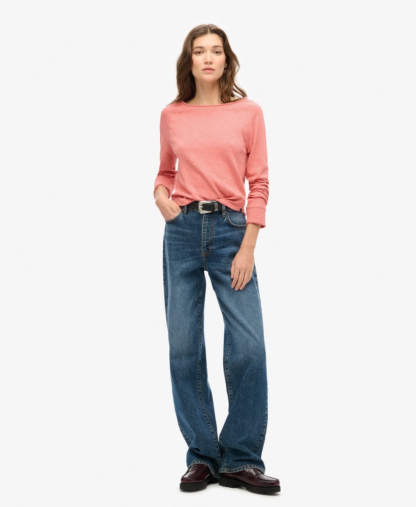 top met lange mouwen van french terry in mauveglow pink