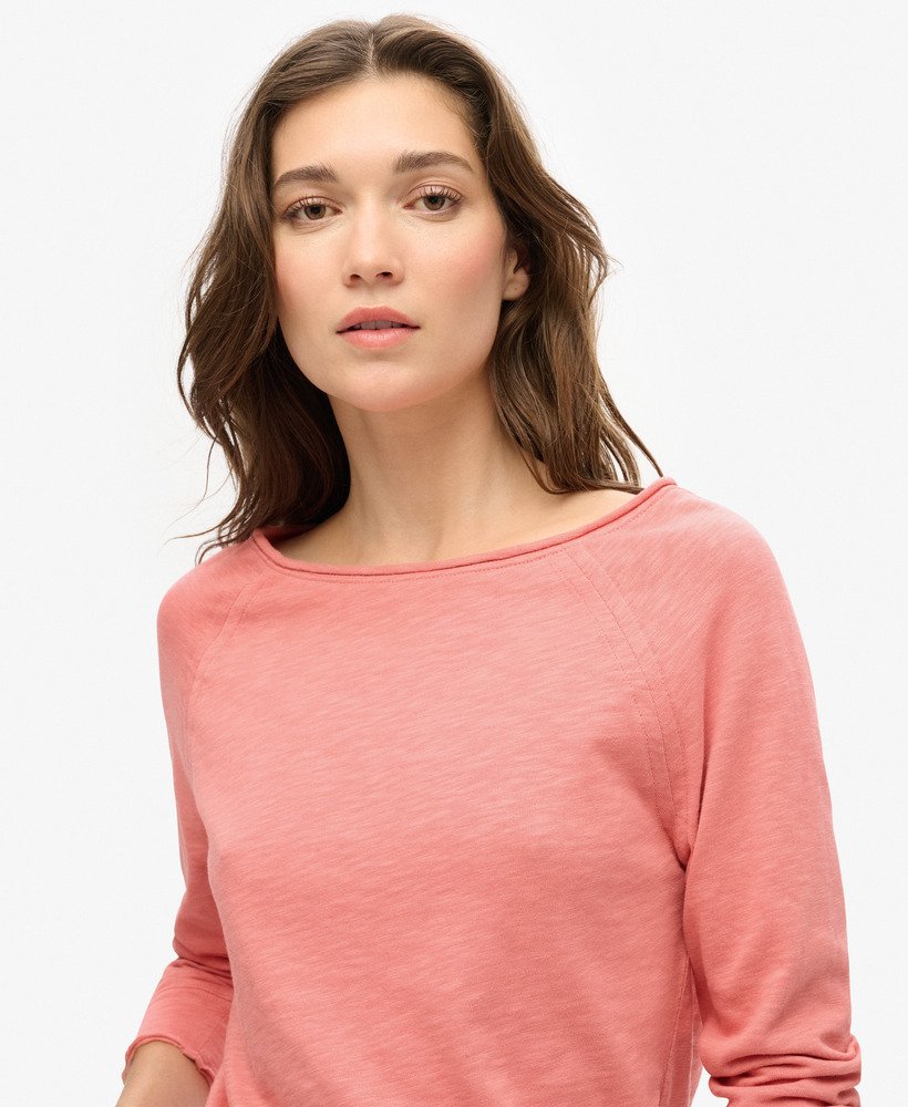 top met lange mouwen van french terry in mauveglow pink