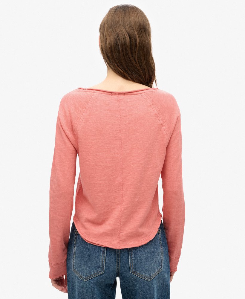 top met lange mouwen van french terry in mauveglow pink