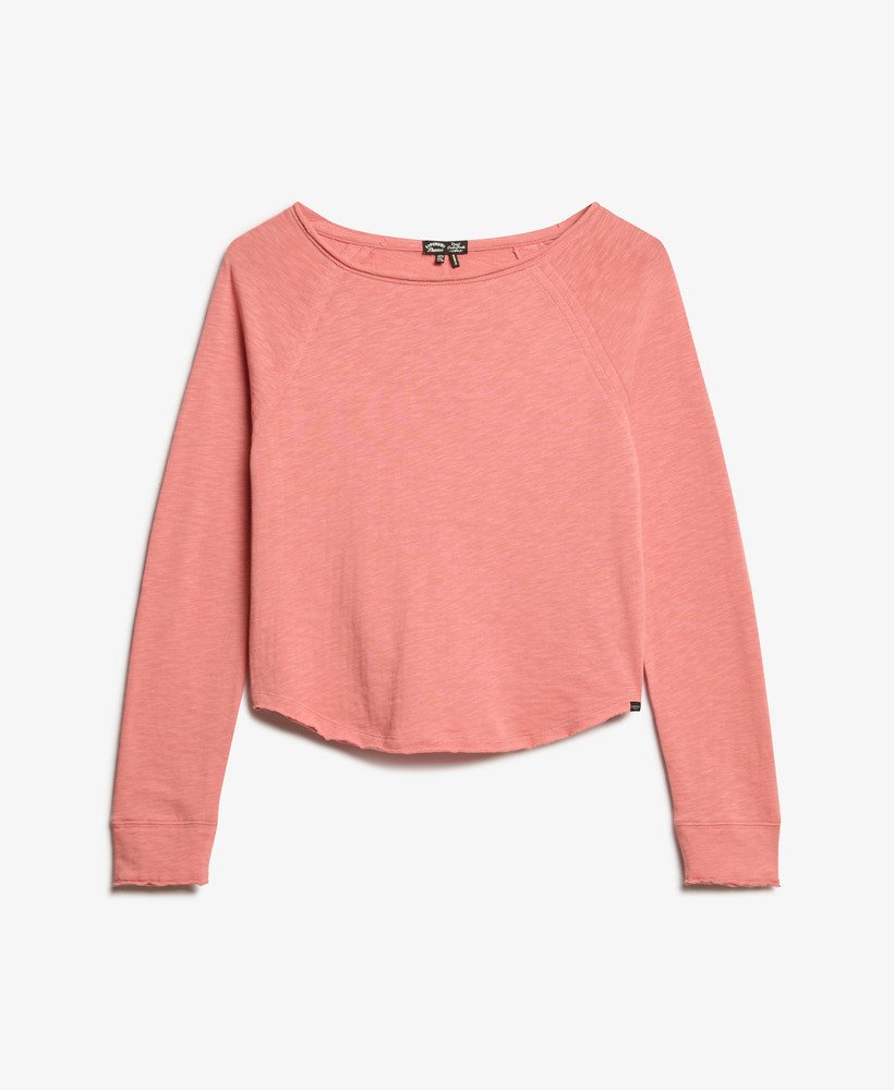 top met lange mouwen van french terry in mauveglow pink