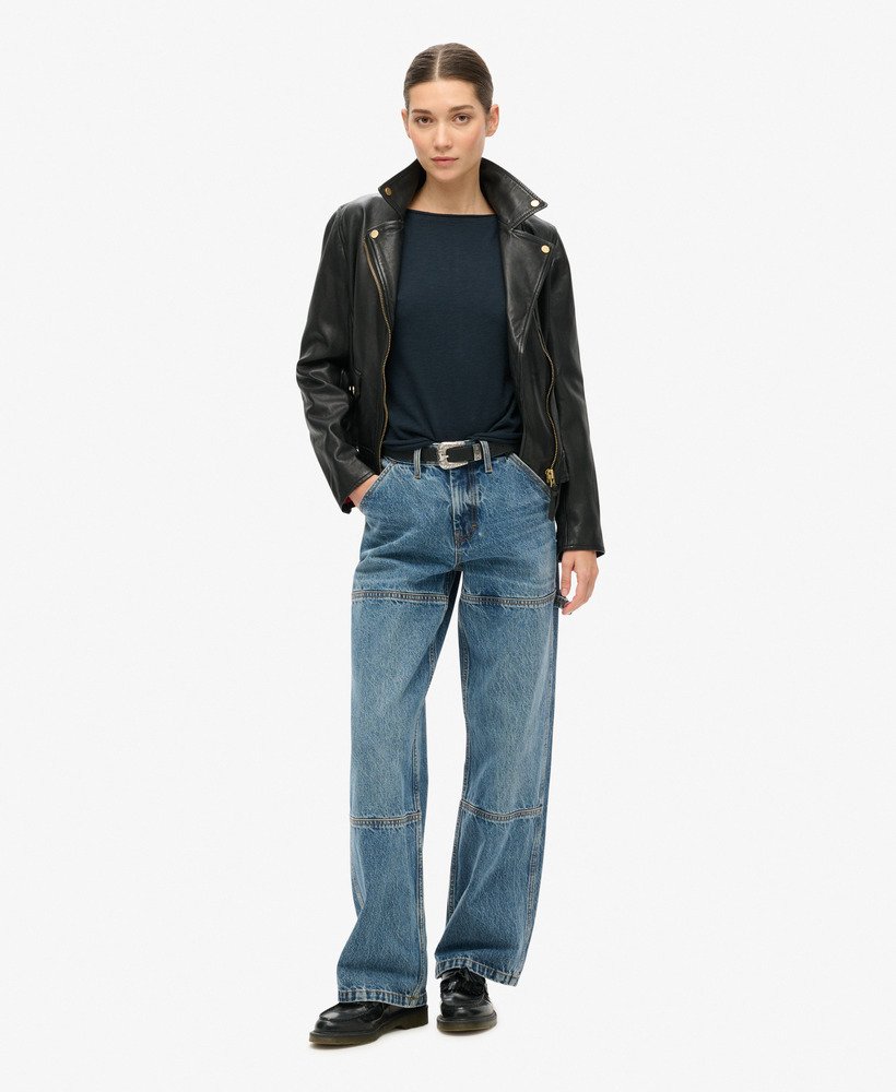 top met lange mouwen van french terry in eclipse navy