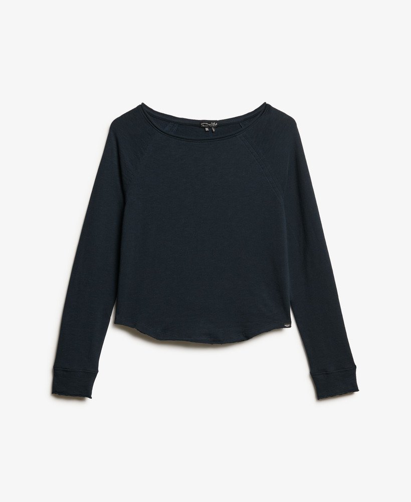 top met lange mouwen van french terry in eclipse navy
