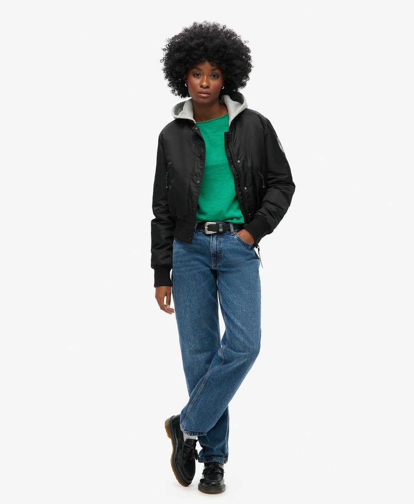 top met lange mouwen van french terry in drop kick green