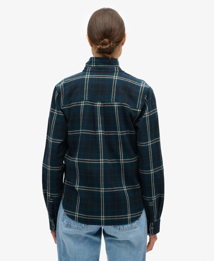 lumberjack geruit flanellen overhemd in marineblauwgroen geruit