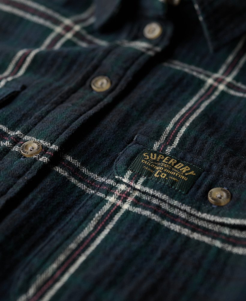 lumberjack geruit flanellen overhemd in marineblauwgroen geruit