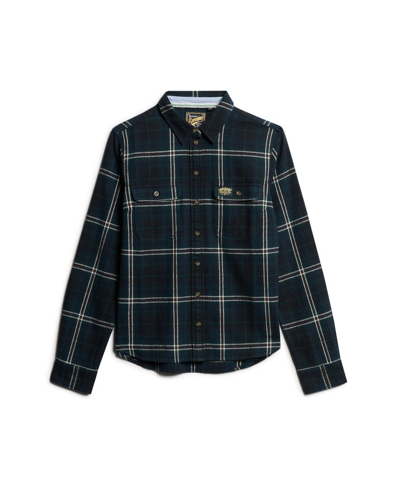 lumberjack geruit flanellen overhemd in marineblauwgroen geruit