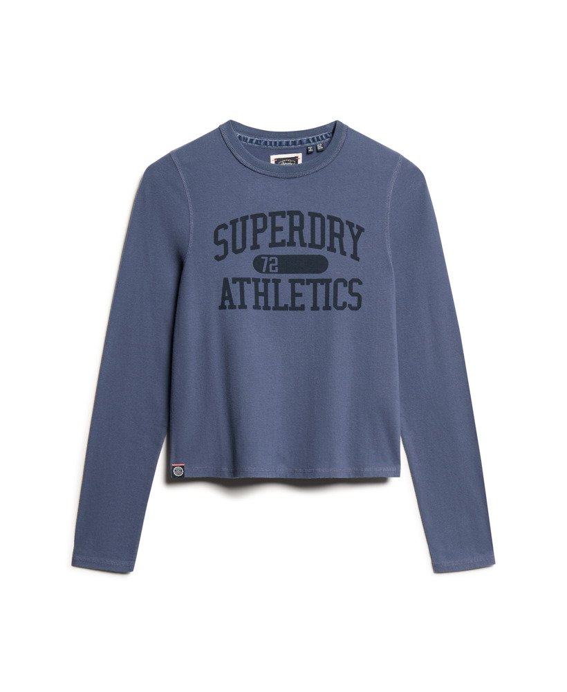 athletic essentials ringer slim top met lange mouwen in mariner navy
