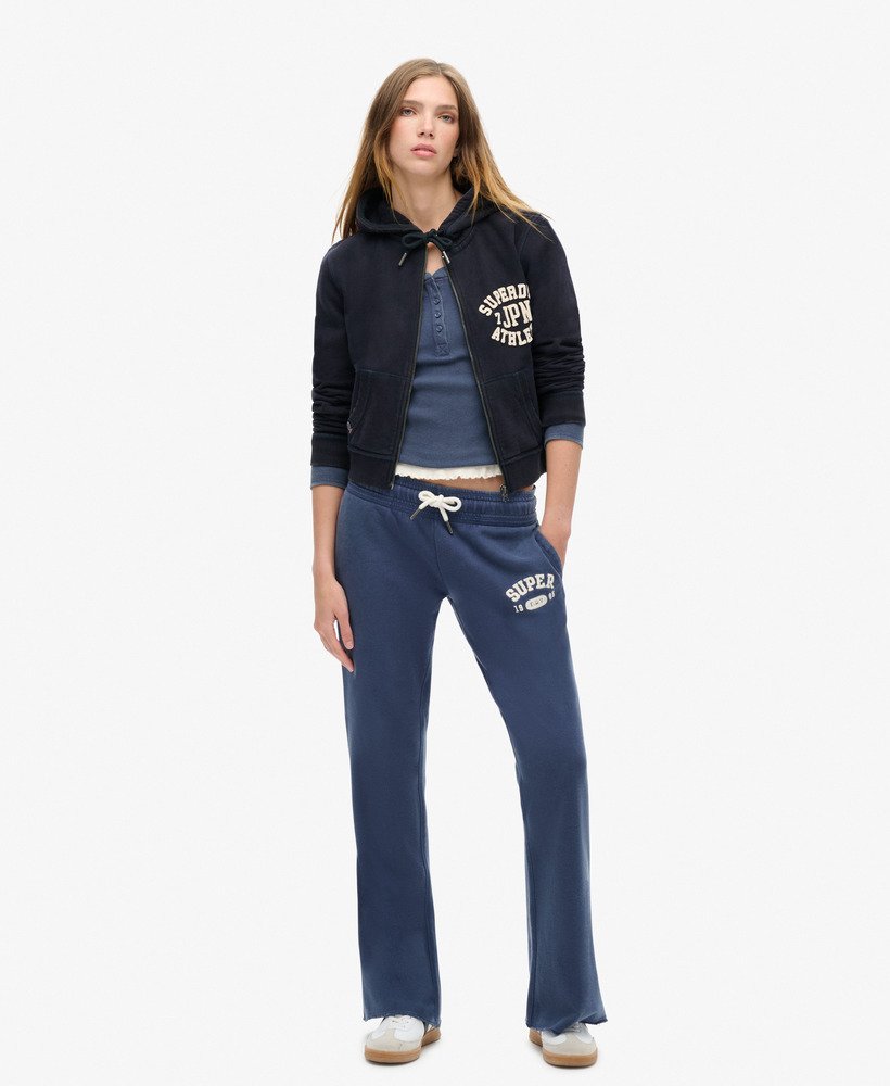 sportieve top met lange mouwen en knoopsluiting in marineblauw.