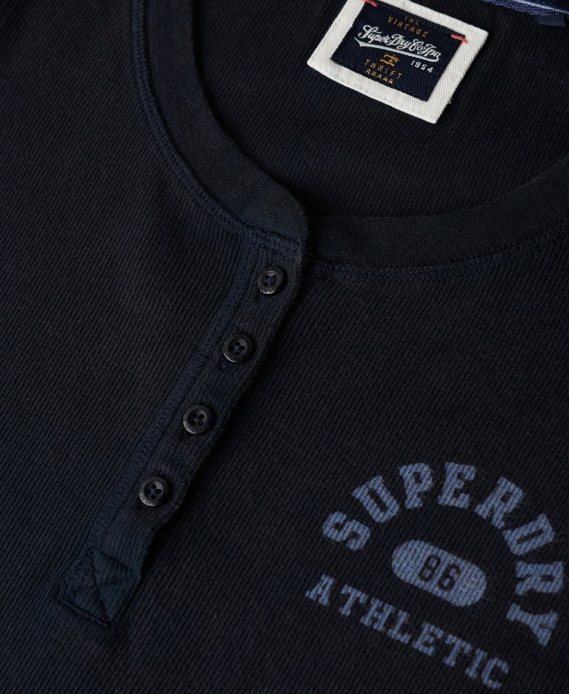 sportieve top met lange mouwen en knoopsluiting in eclipse navy