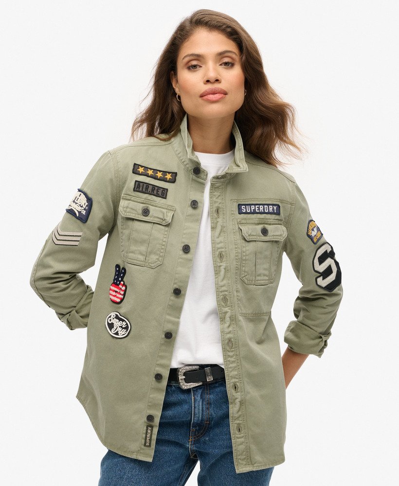 scoutshirt met lange mouwen in wild kaki
