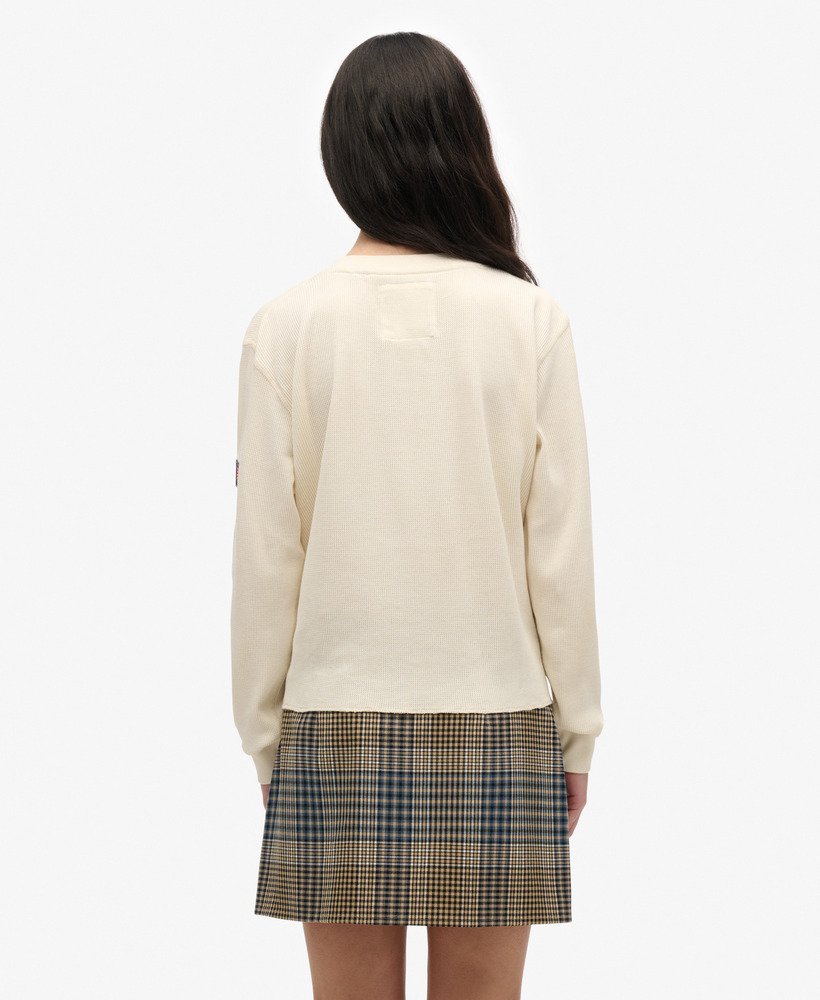athletic essential graphic long sleeve top in desert bone off white