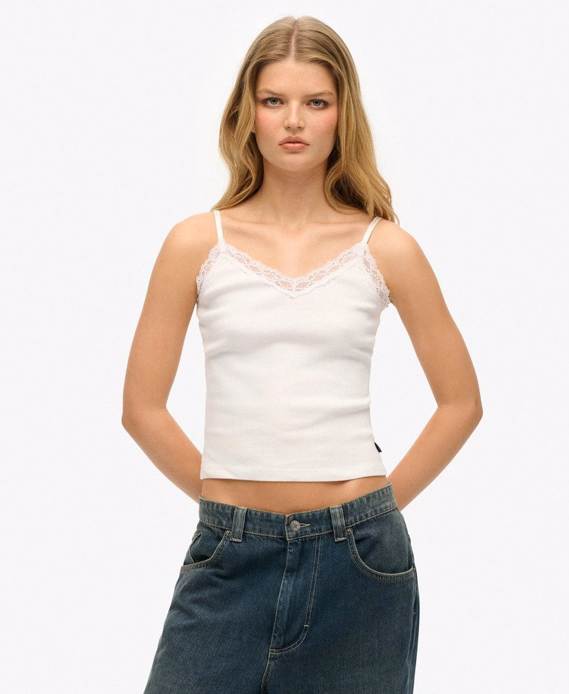 Essentiële cami-top met kanten afwerking
