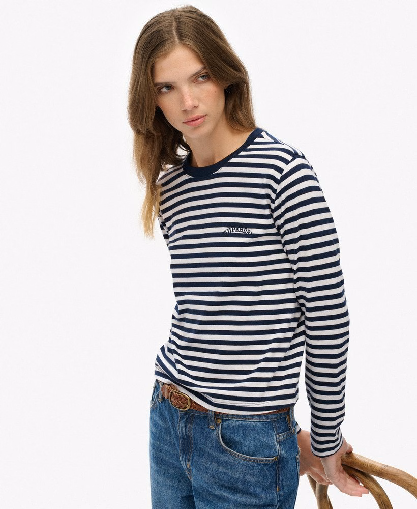 Essential Logo Stripe Long Sleeve Top