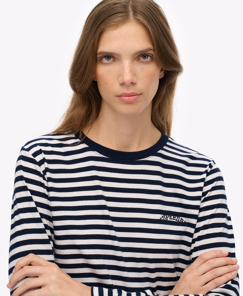 Essential Logo Stripe Long Sleeve Top