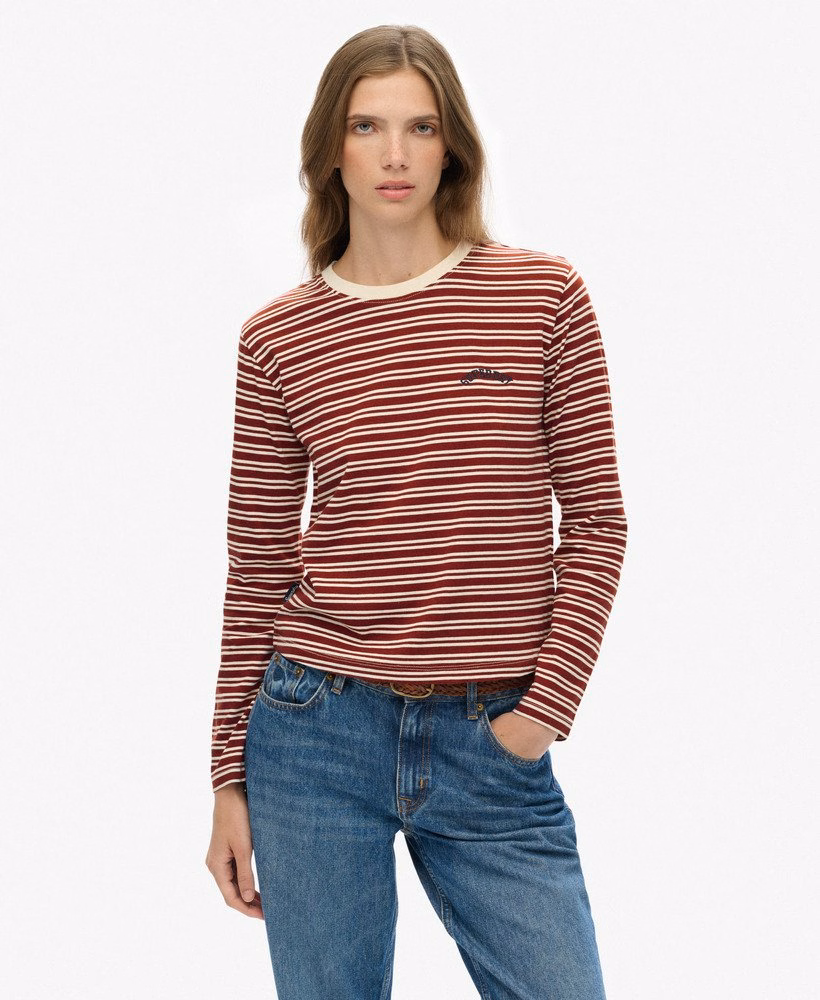 Essential Logo Stripe Long Sleeve Top