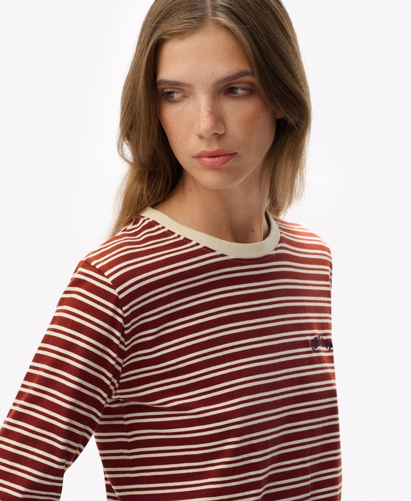 Essential Logo Stripe Long Sleeve Top