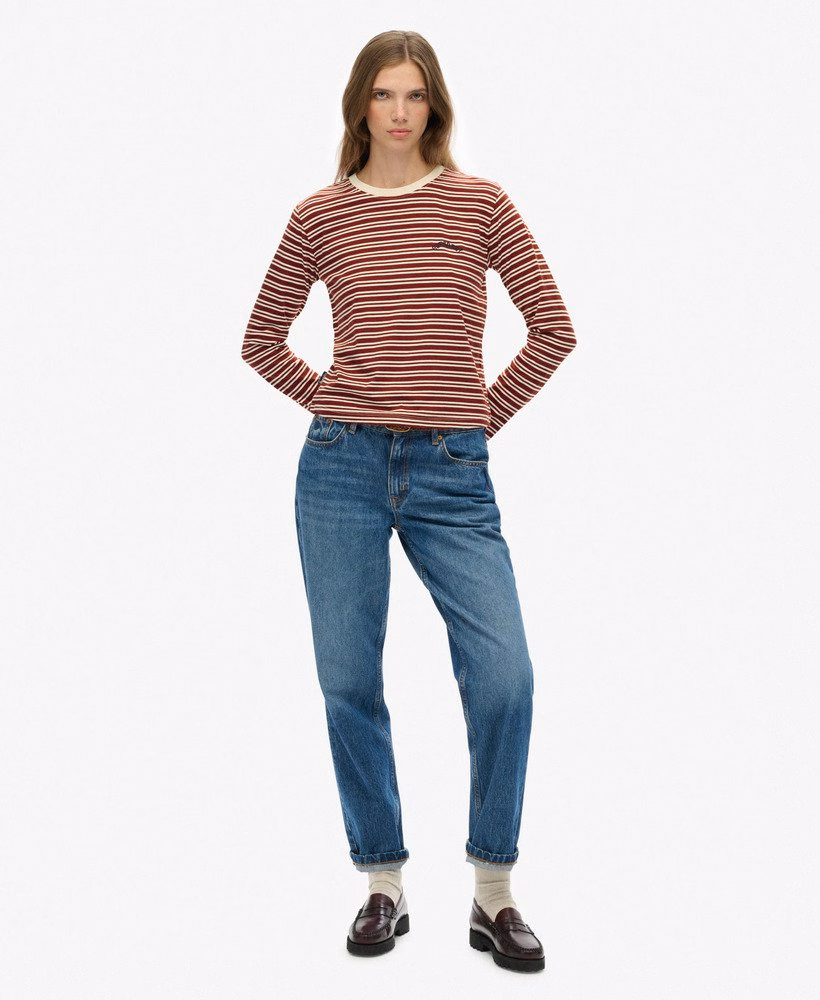 Essential Logo Stripe Long Sleeve Top
