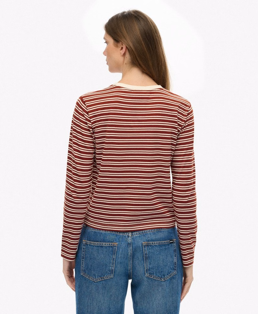 Essential Logo Stripe Long Sleeve Top