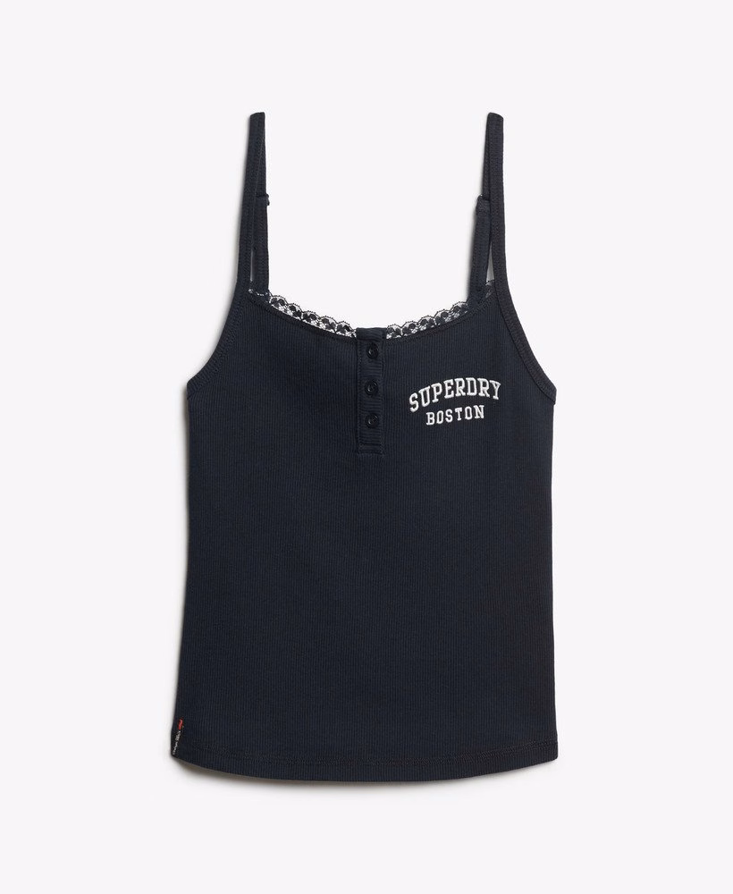 Athletic Essentials Cami-top met geborduurde knoopjes