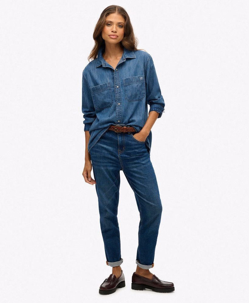 Oversized denim overhemd