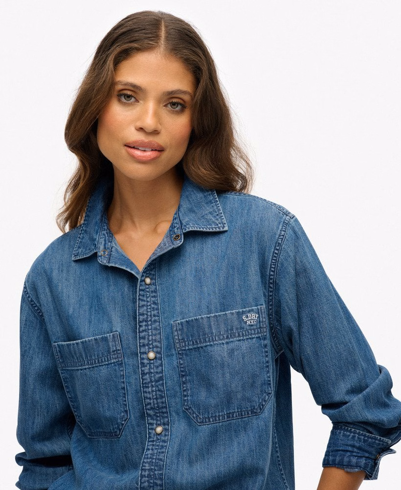 Oversized denim overhemd