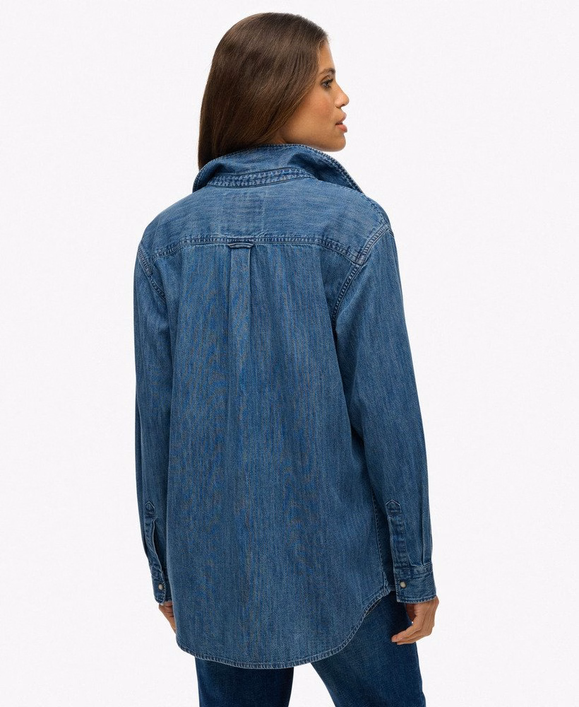 Oversized denim overhemd