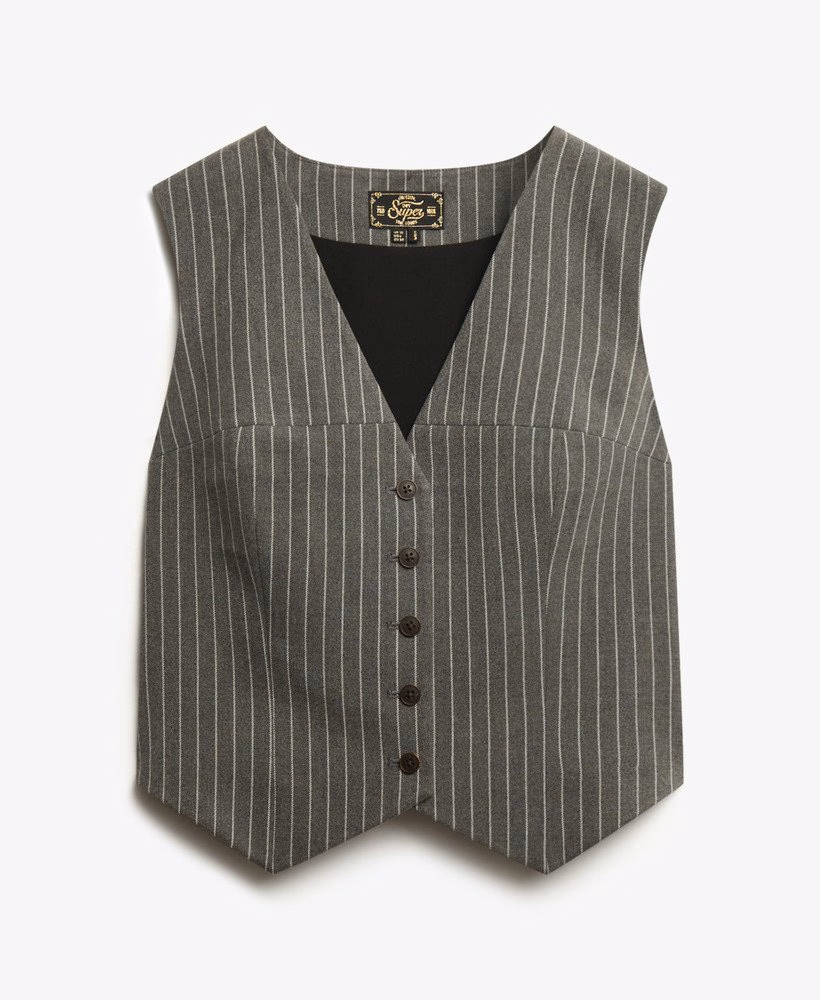 Gilet met krijtstreep