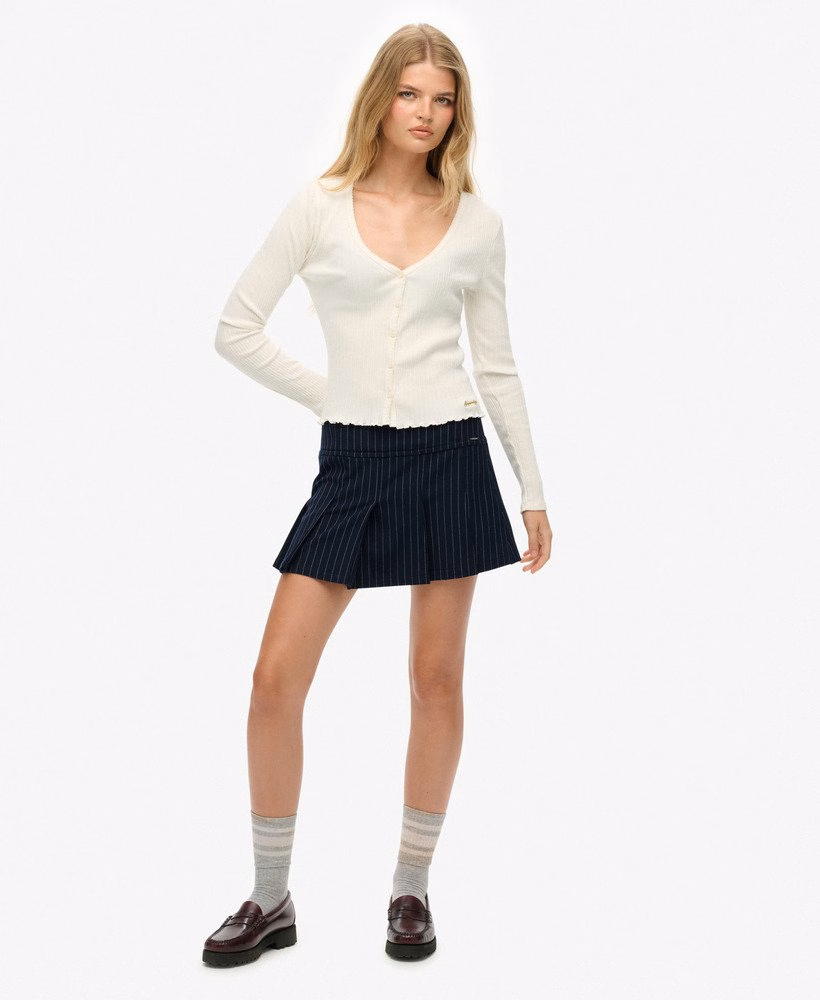 Essentiële top met lange mouwen en knoopsluiting