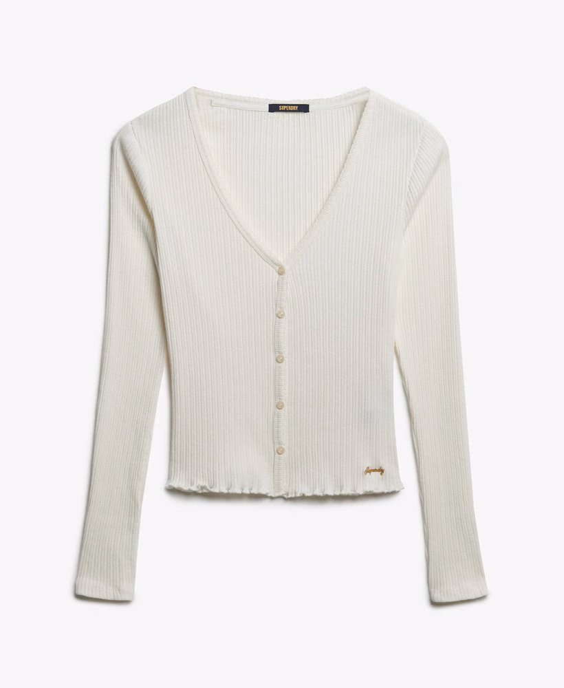 Essentiële top met lange mouwen en knoopsluiting