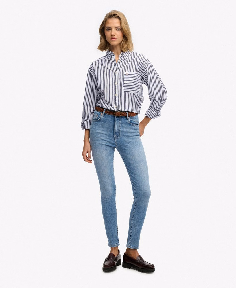 Relaxte poplin blouse met lange mouwen
