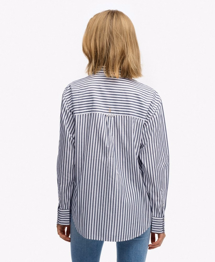 Relaxte poplin blouse met lange mouwen