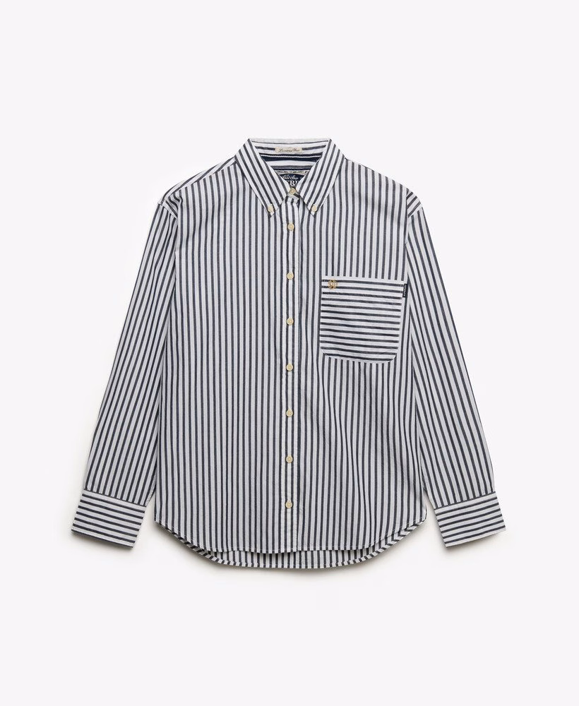 Relaxte poplin blouse met lange mouwen