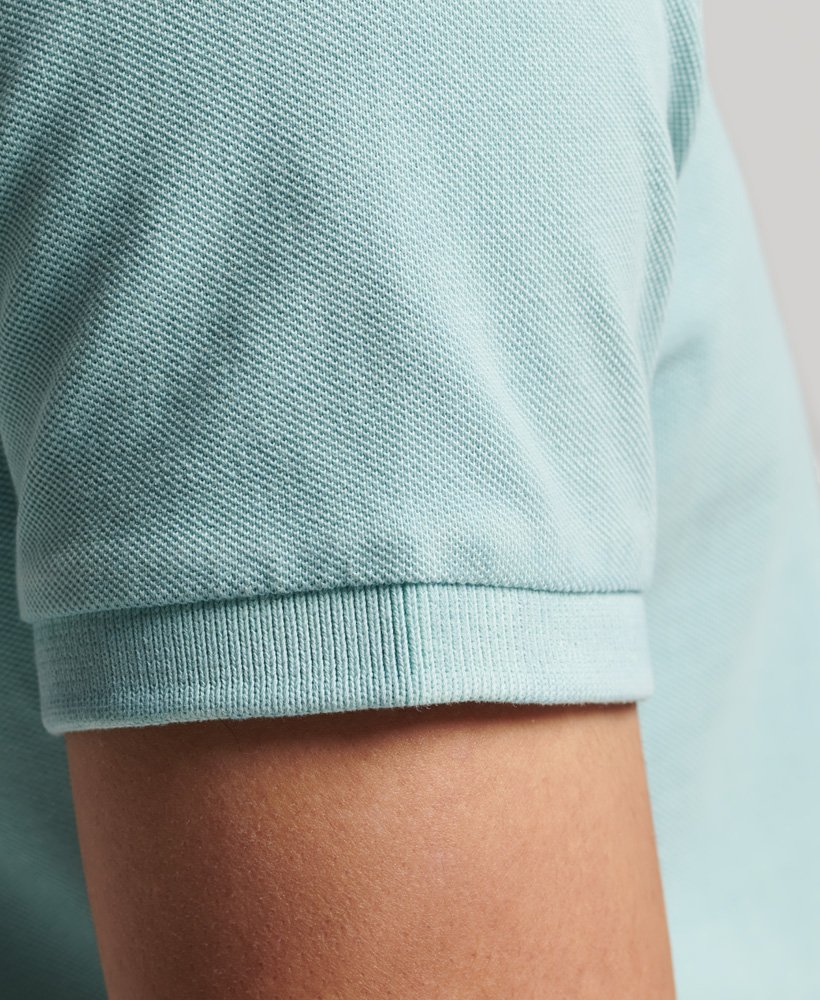 vintage destroy poloshirt van biologisch katoen in fresh mint.