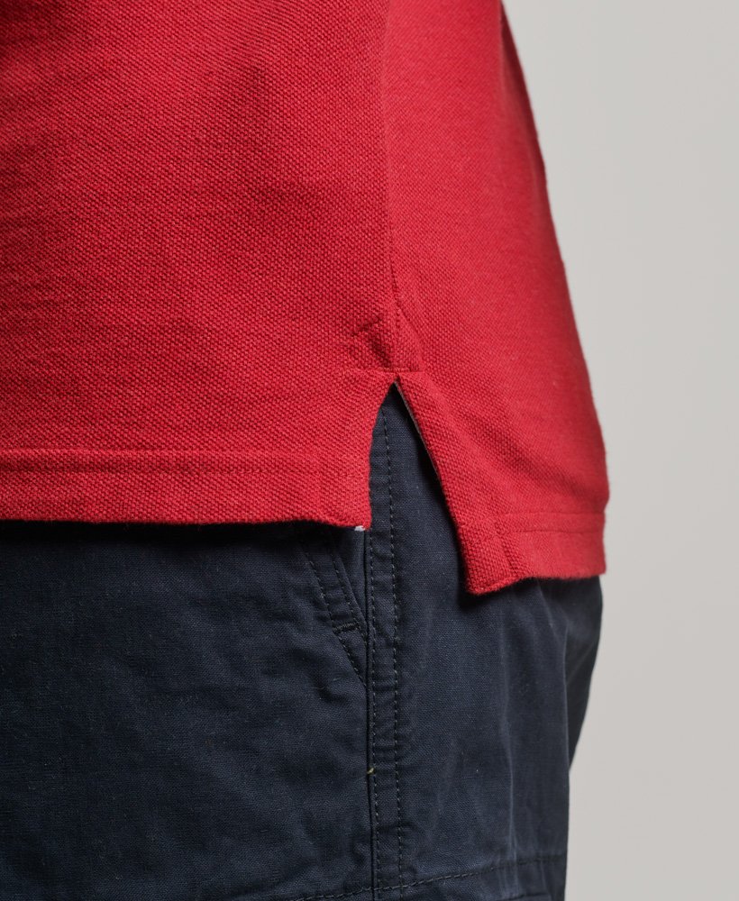 klassiek piqué poloshirt in gemêleerd rood.