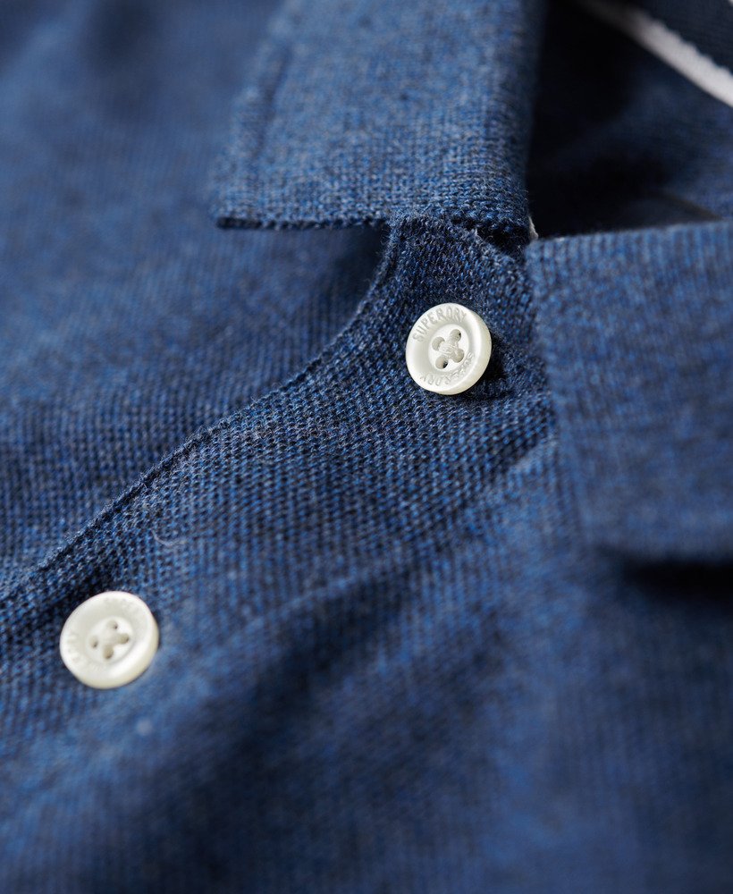 klassiek piqué poloshirt in helderblauw gemêleerd