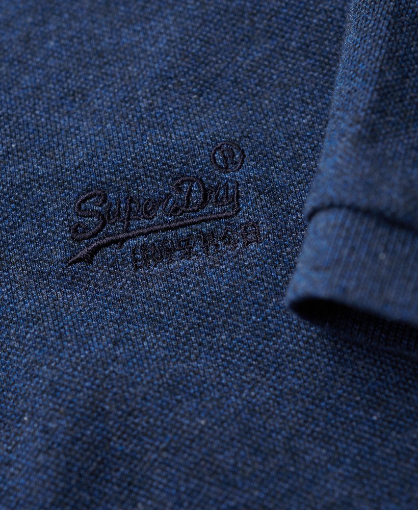 klassiek piqué poloshirt in helderblauw gemêleerd