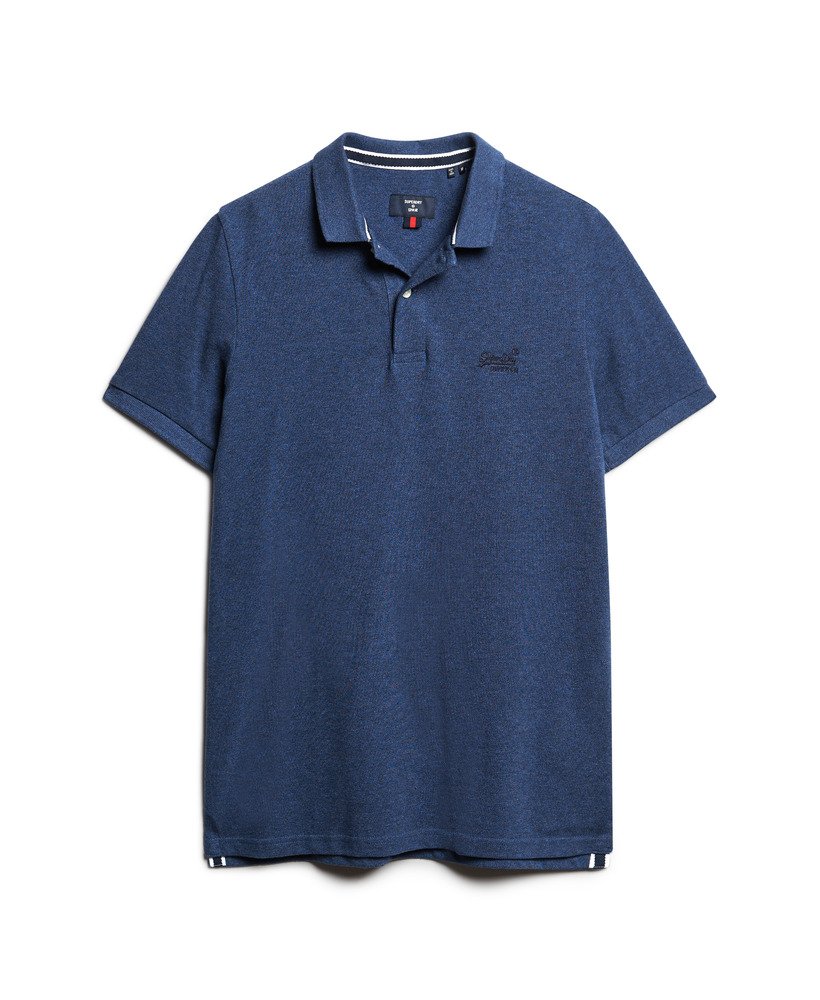klassiek piqué poloshirt in helderblauw gemêleerd