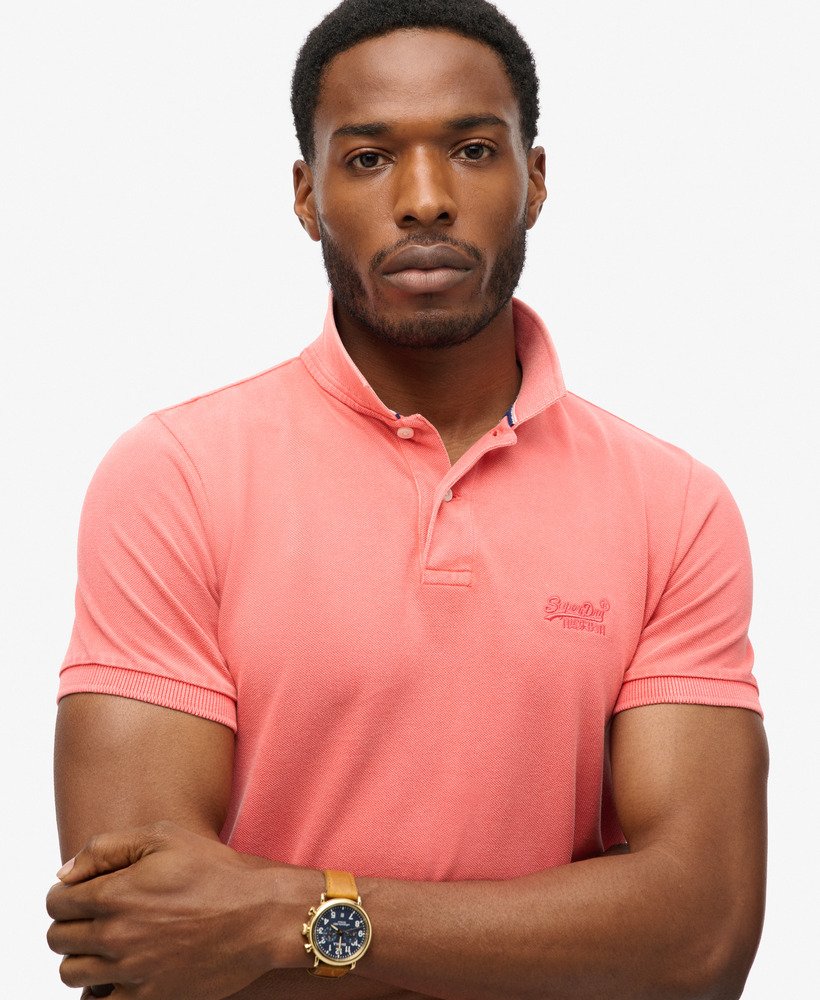 gescheurd poloshirt in maldivisch roze