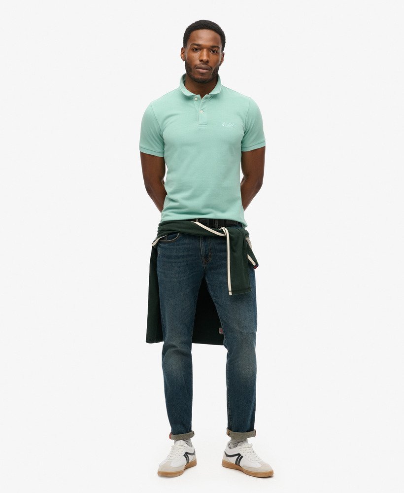 gescheurd poloshirt in fresh mint-kleur.