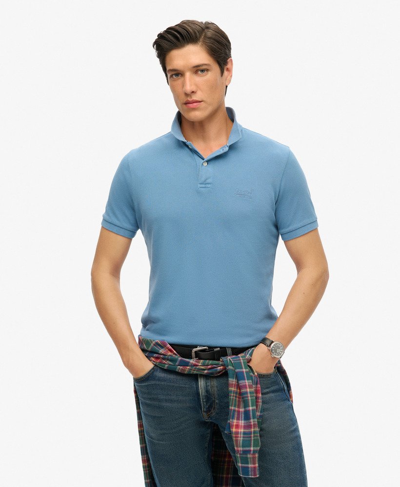 gescheurd poloshirt in heraldisch blauw